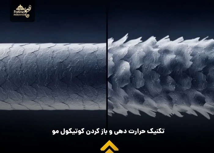 تکنیک حرارت دهی و باز کردن کوتیکول مو