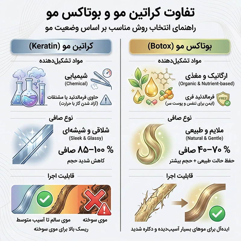 تفاوت کراتین و بوتاکس